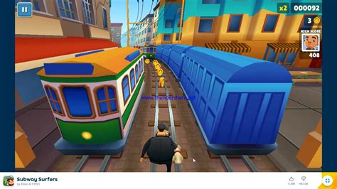 You play the role of a boy with skillful flying, dodge, and run away from the pursuit of an angry policeman. . Poki subway surfers